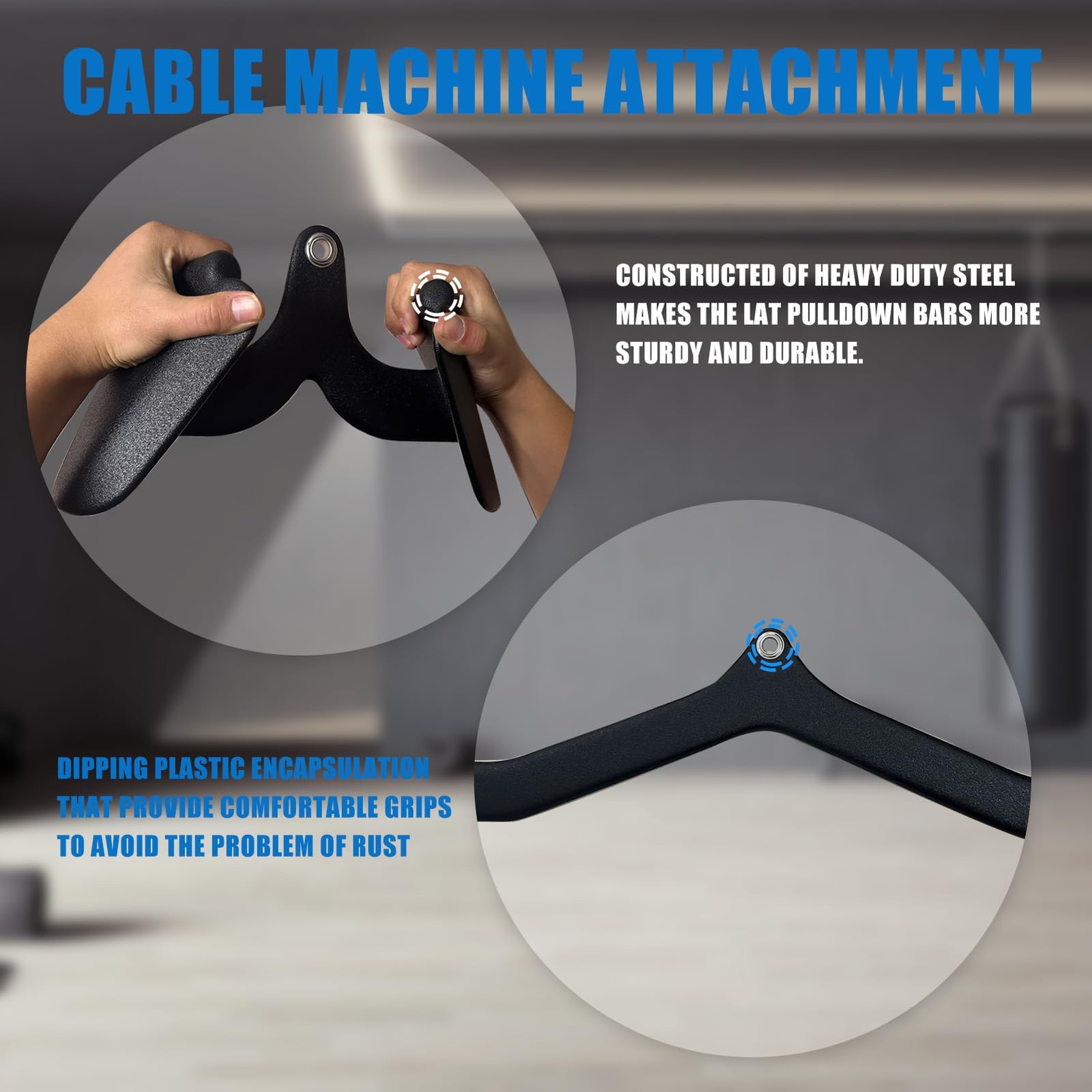 LAT Pulldown Attachments, LAT Bar Cable Machine Attachment,T-bar V-bar, LAT Pull