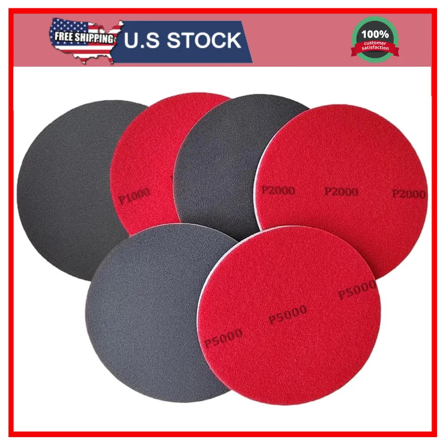 6 Piece Bowling Ball Sanding Pads Grit 500 to 5000 Polishing Resurfacing Kit