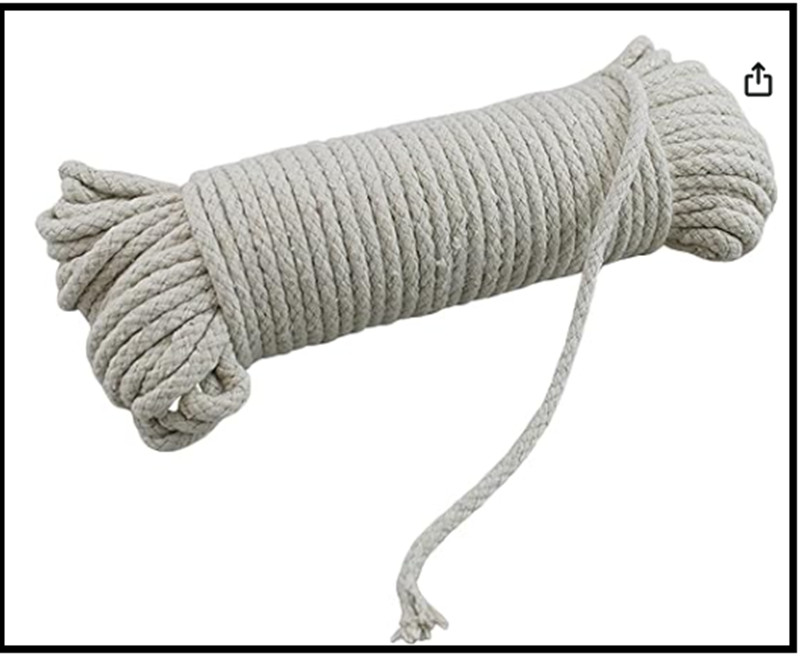 100 Ft Heavy Duty Braided Cotton Rope Clothesline #6 1/4" 6 mm Multi Purpose ..*