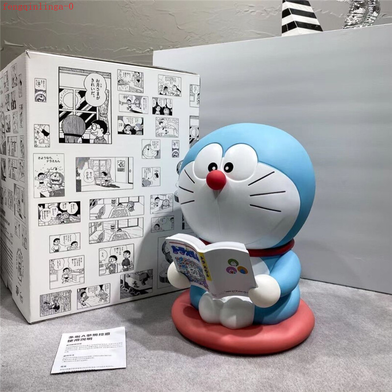 Doraemon 50th Anniversary Reading LED Night Light Resin Touch TableLamp Ornament