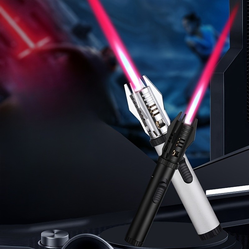 Slim Metal Windproof Butane Jet Torch Turbo Cigarette Lighter light weight