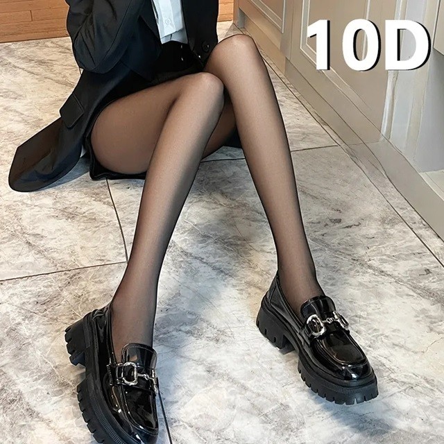 10 Denier Black High Smoothing Translucent Tights 1, 2 Pack