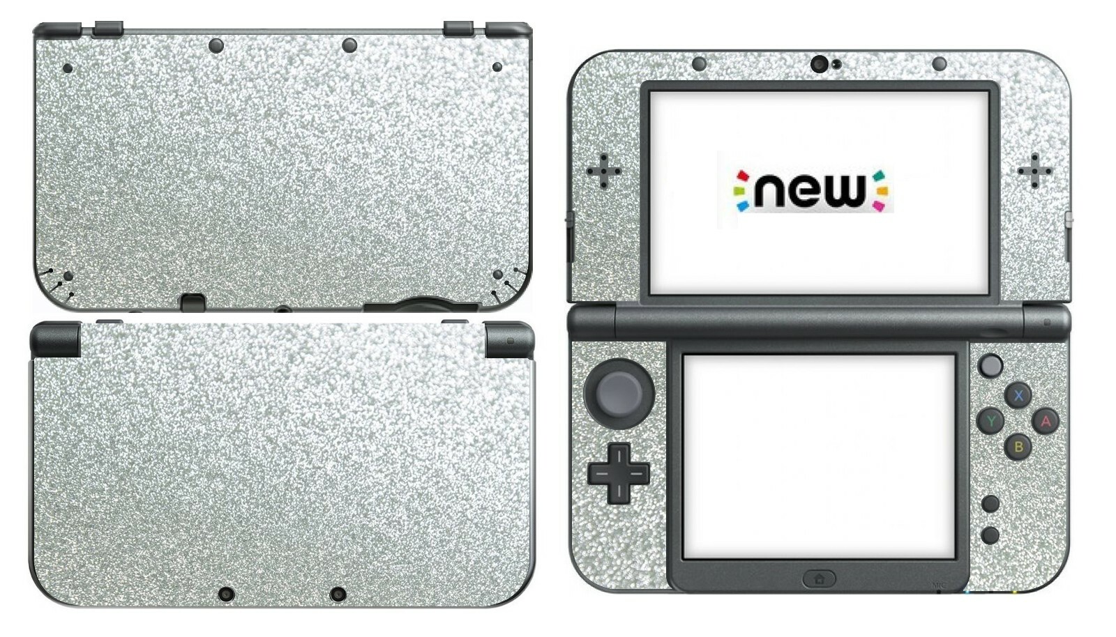 Shining Silver Bling Glitter Skin Sticker for Nintendo New 3DS XL 2015 Protector