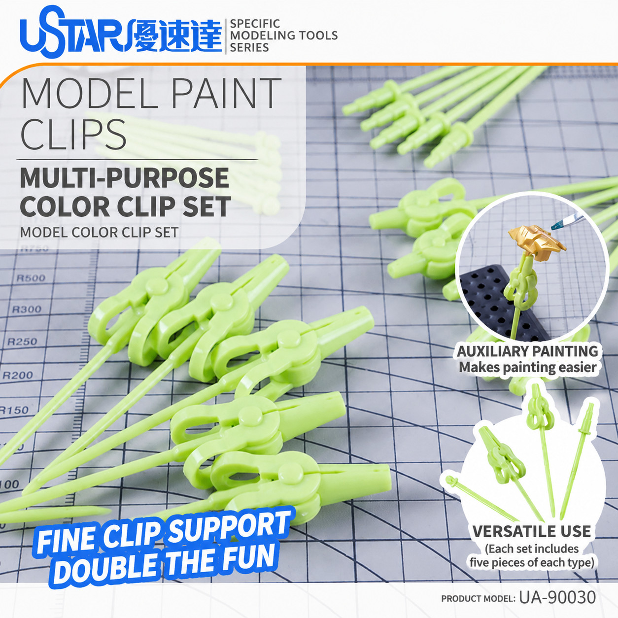 Ustar 20pcs Model Painting Clips Set (4 Types x 5pcs)