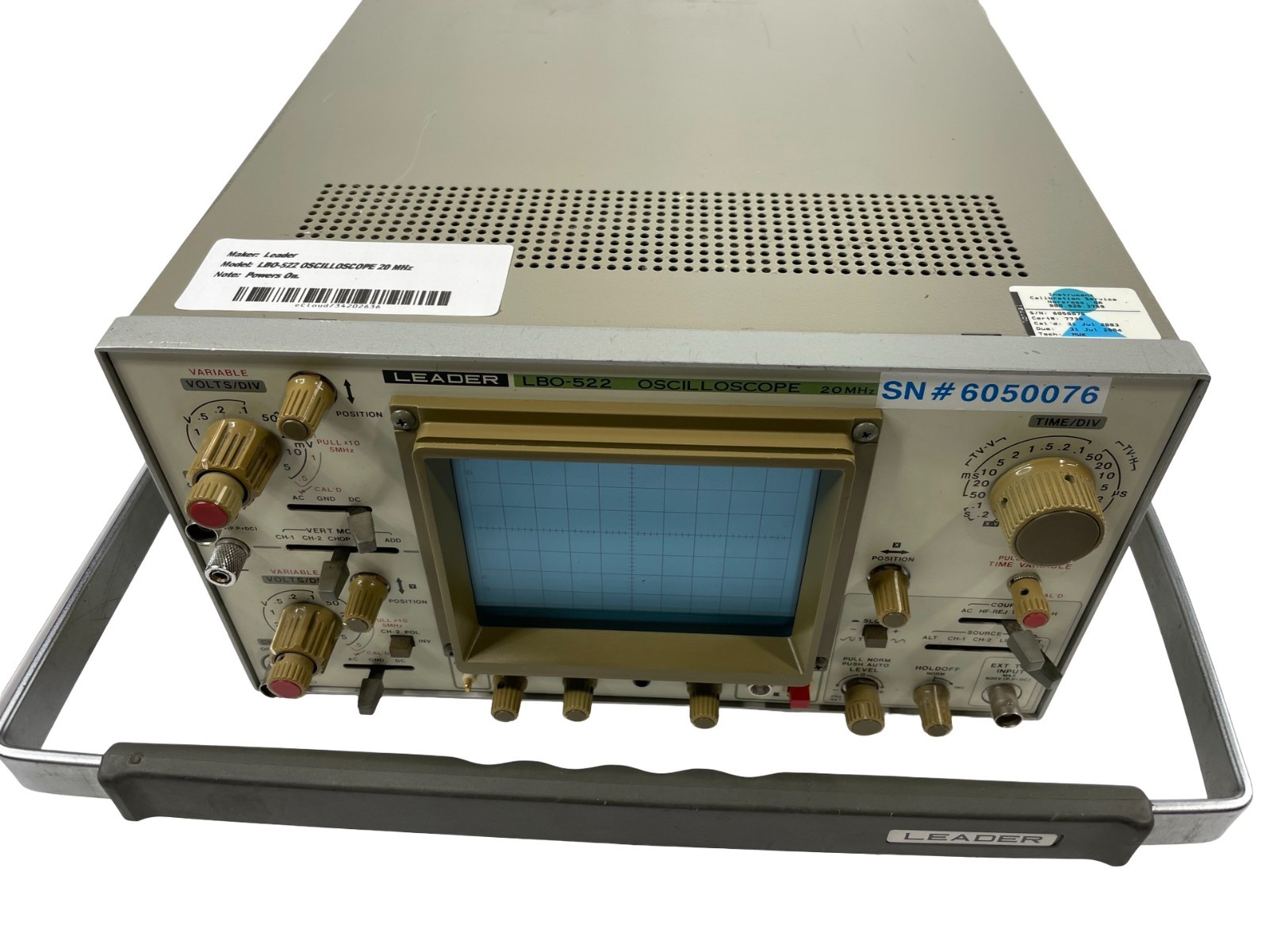 LEADER LBO-522 OSCILLOSCOPE 20MHz