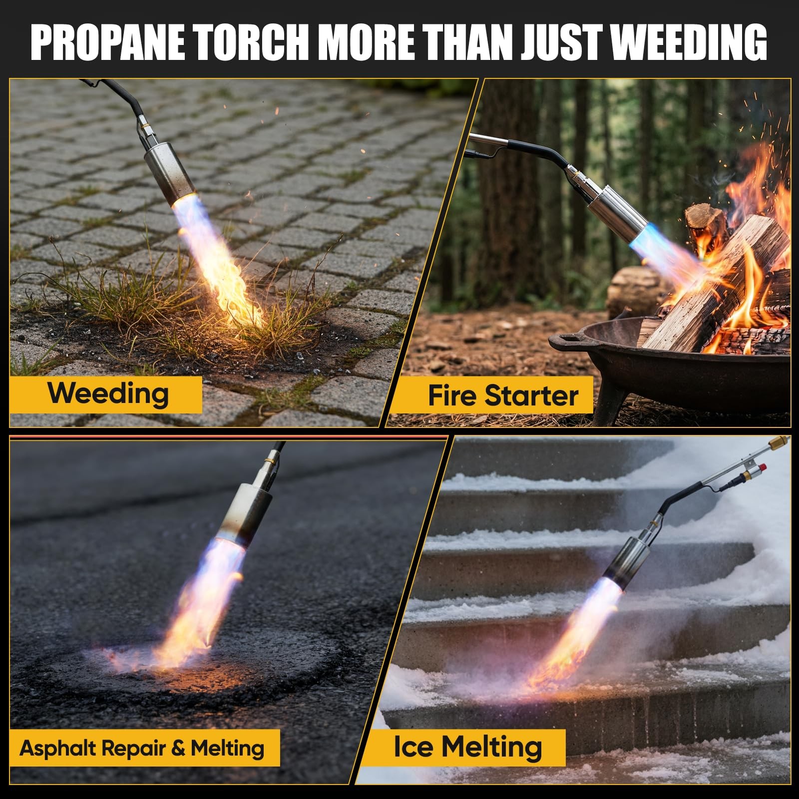 IgnitChef Propane Torch Weed Burner 340,000 BTU Black