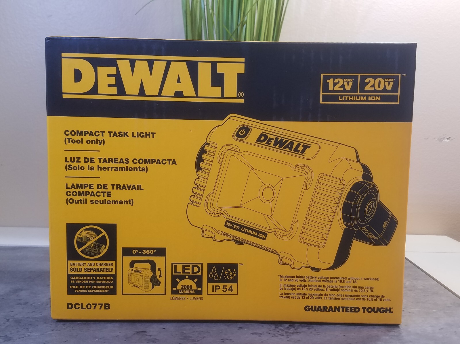 Brand New DeWalt 12v - 20v Max Compact LED Task Light DCL077B (Tool Only)