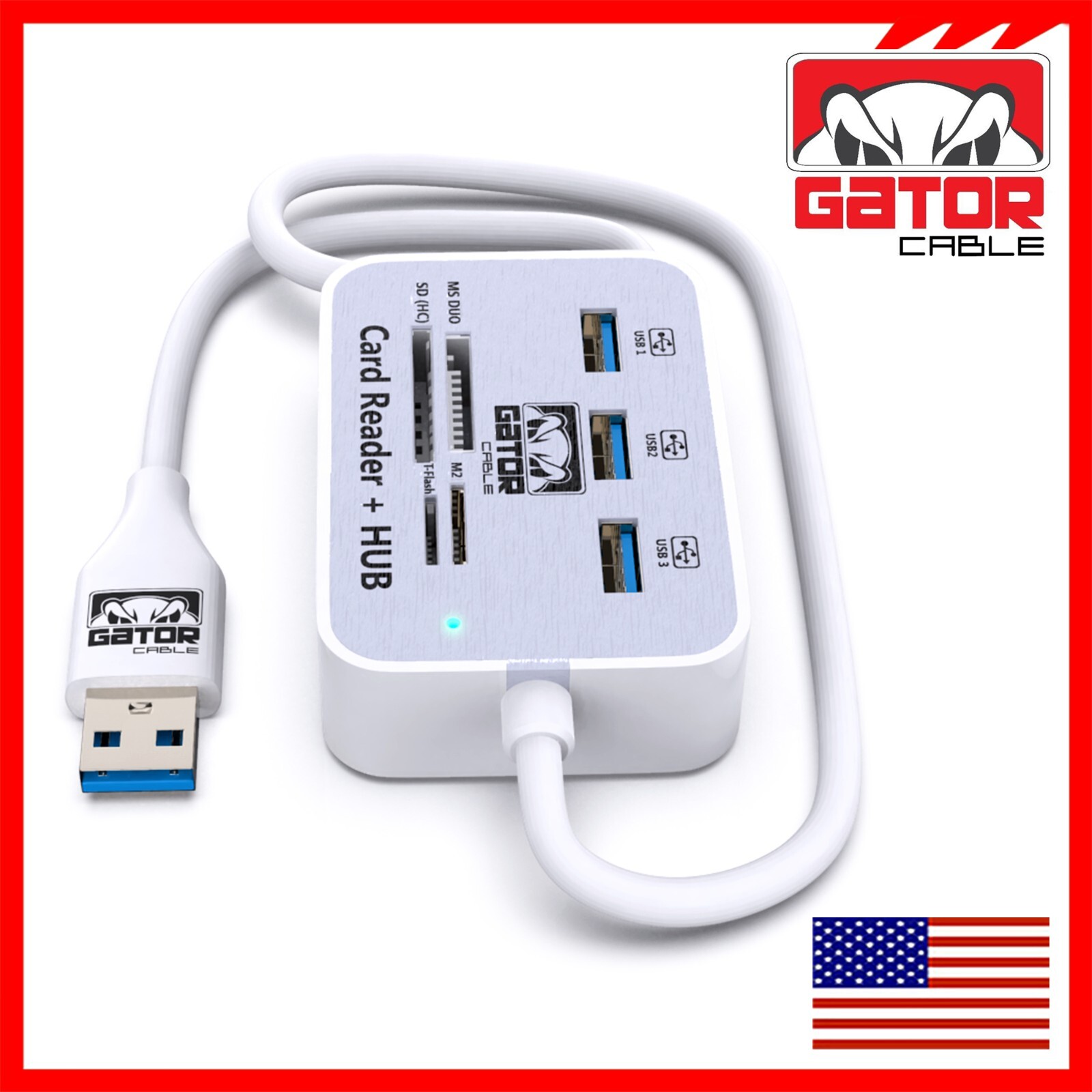 USB 3.0 Multi Card Reader Hub MS M2 Micro SD TF Memory Card Adapter 3 USB Port