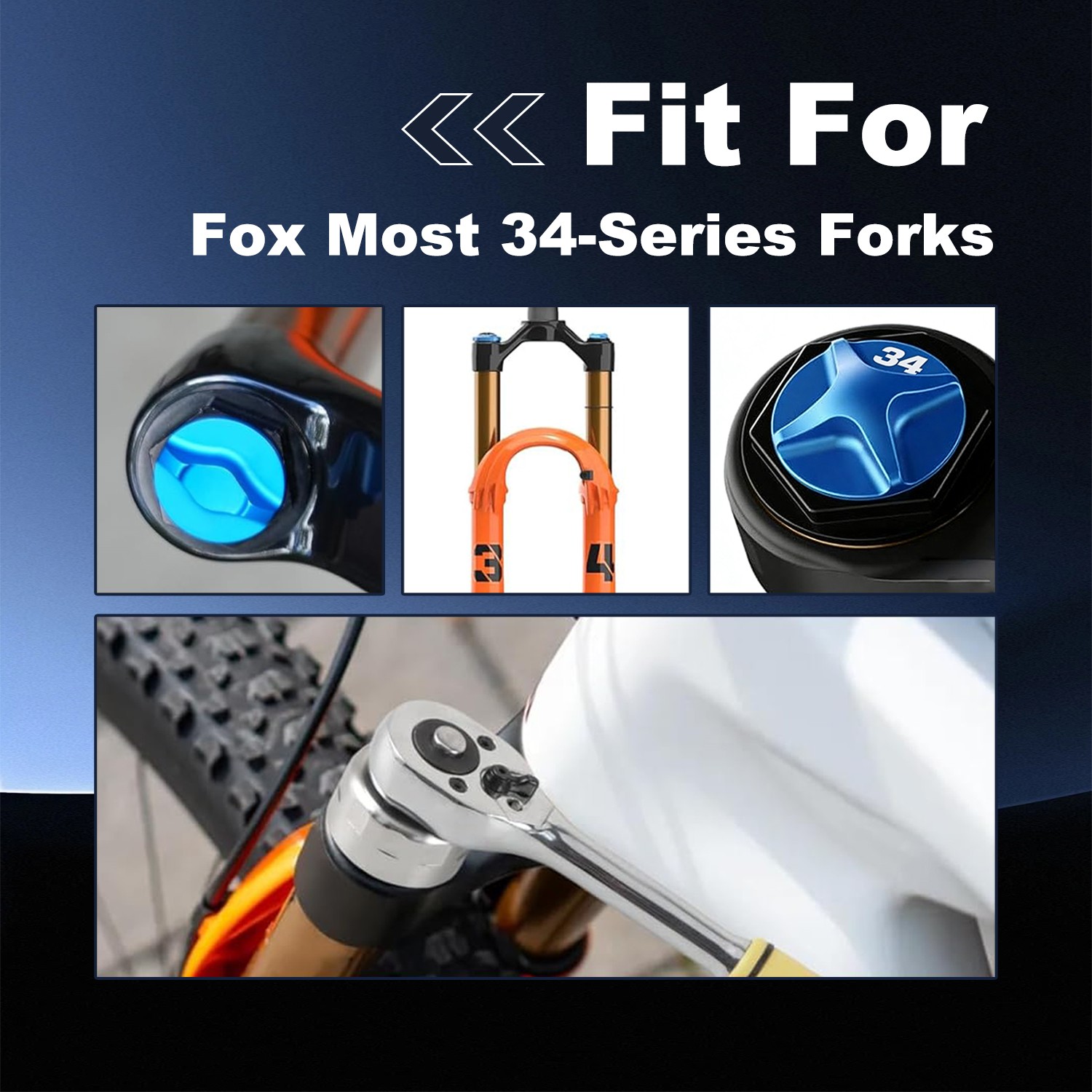 1x Fork Topcap Socket 28mm Drive Flat Socket for Mountain Bike Most 34 Series