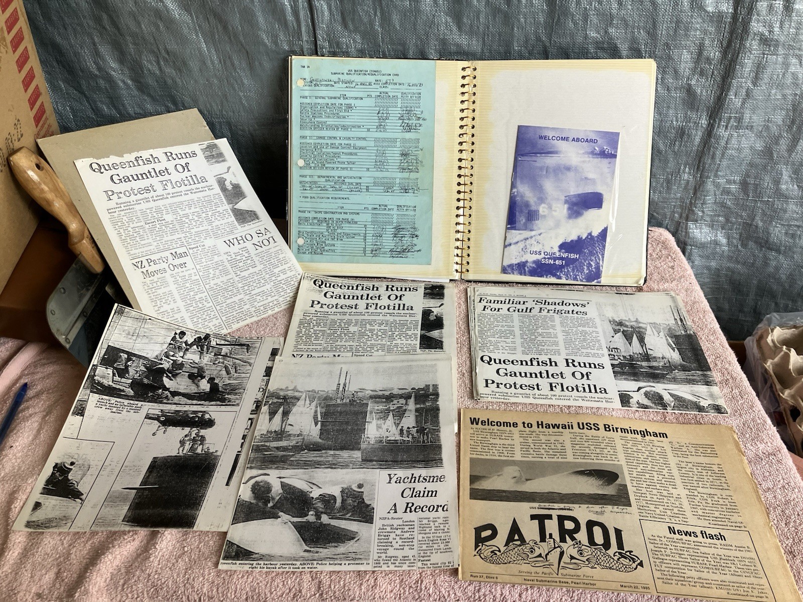 Vintage Lot Of USS Queenfish Ephemera Album