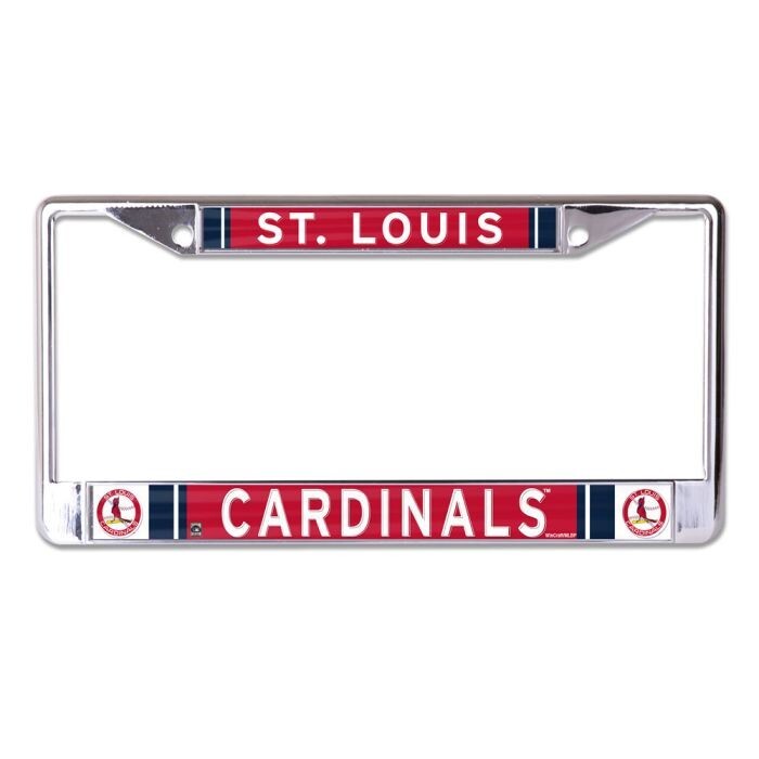 ST. LOUIS CARDINALS CHROME METAL LICENSE PLATE FRAME HIGH QUALITY DOMED GRAPHICS