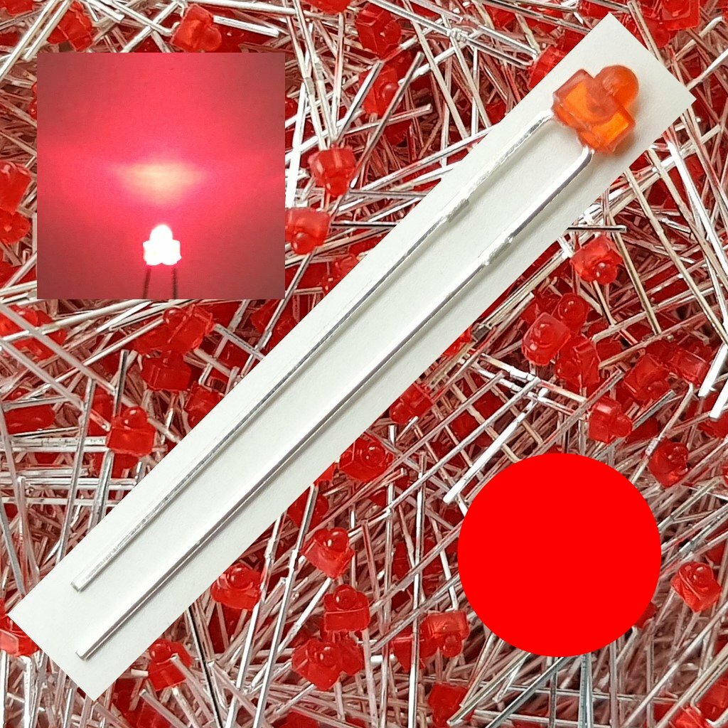 LED 1.8mm Red Diffuse Choose Quantity 1/10/25/50pcs E7/1