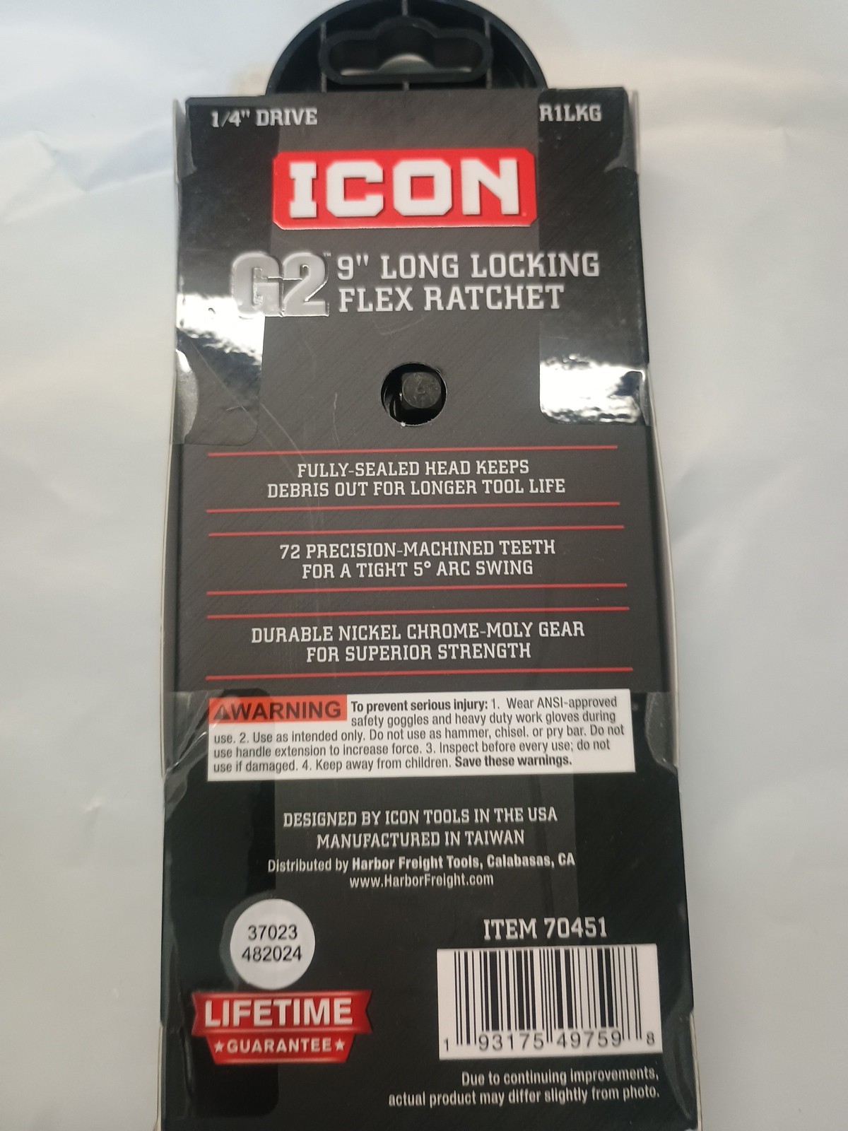 G2 9" Long Locking Flex Ratchet 1/4 Drive R1lkg