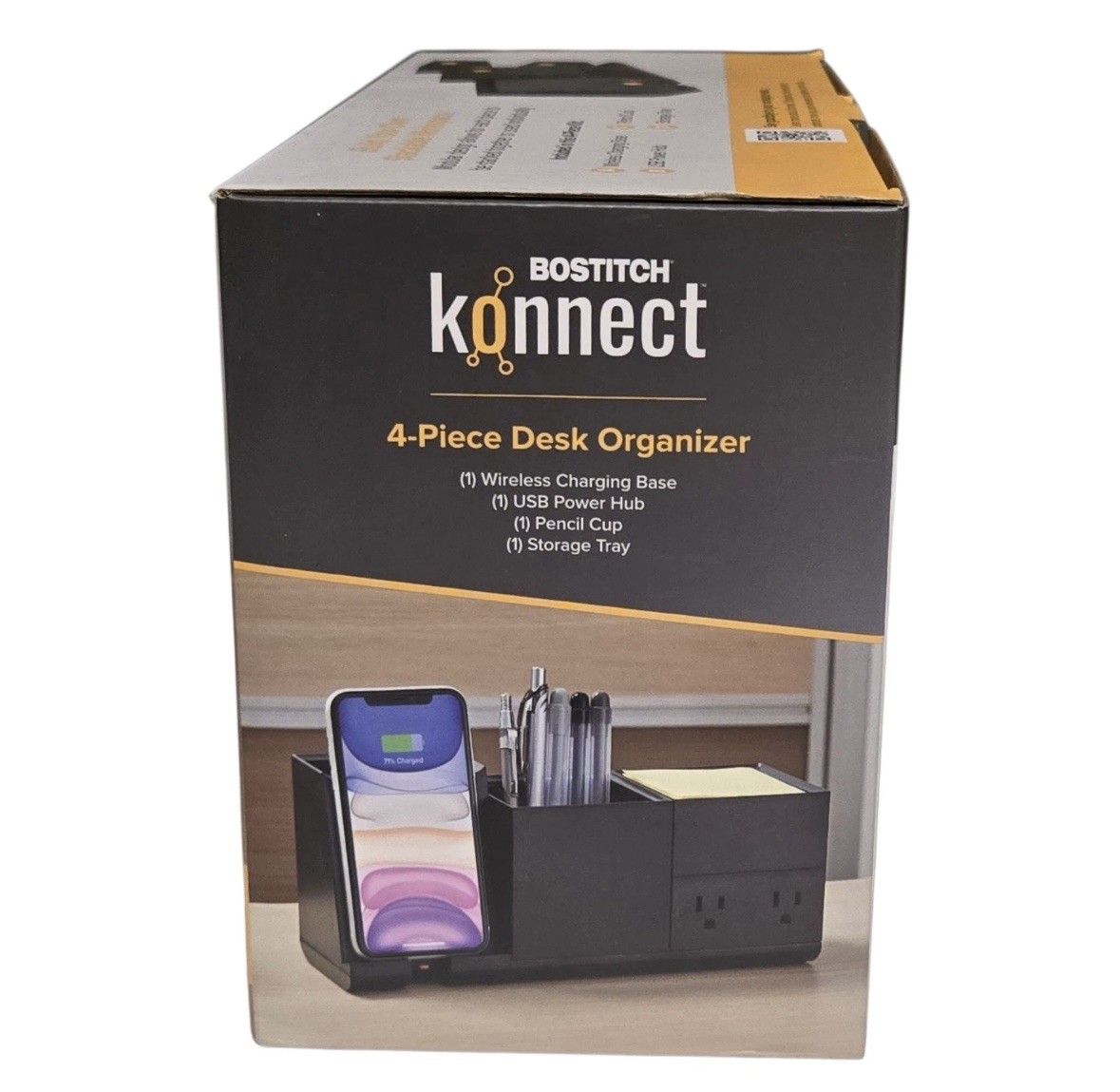 Bostitch Konnect 4 Piece Wireless Charging Desk Organizer Accessory Kit