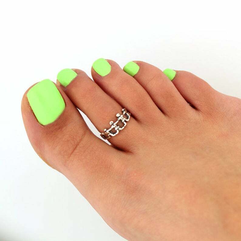 Sterling Silver 925 Toe Ring United People Adjustable Cute Toe Ring T83