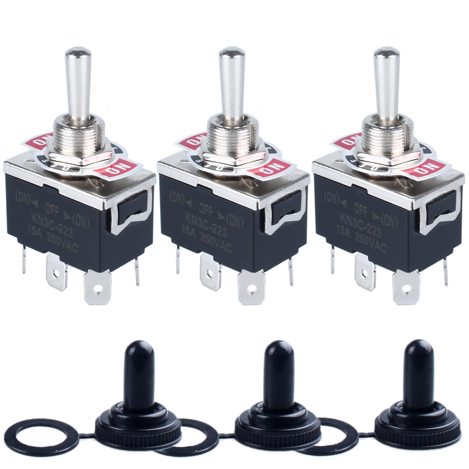 Momentary 6Pin Toggle Switch 30A 12VDC/ 20A 120VAC ON/Off/ON 3 Positions Elec...