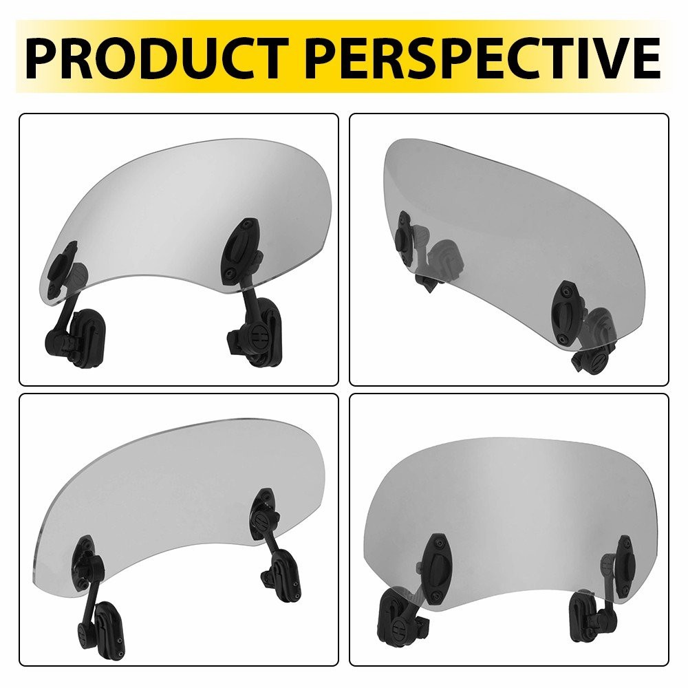 Motorcycle Universal Clip On Windshield Wind Screen Deflector Extension Spoiler