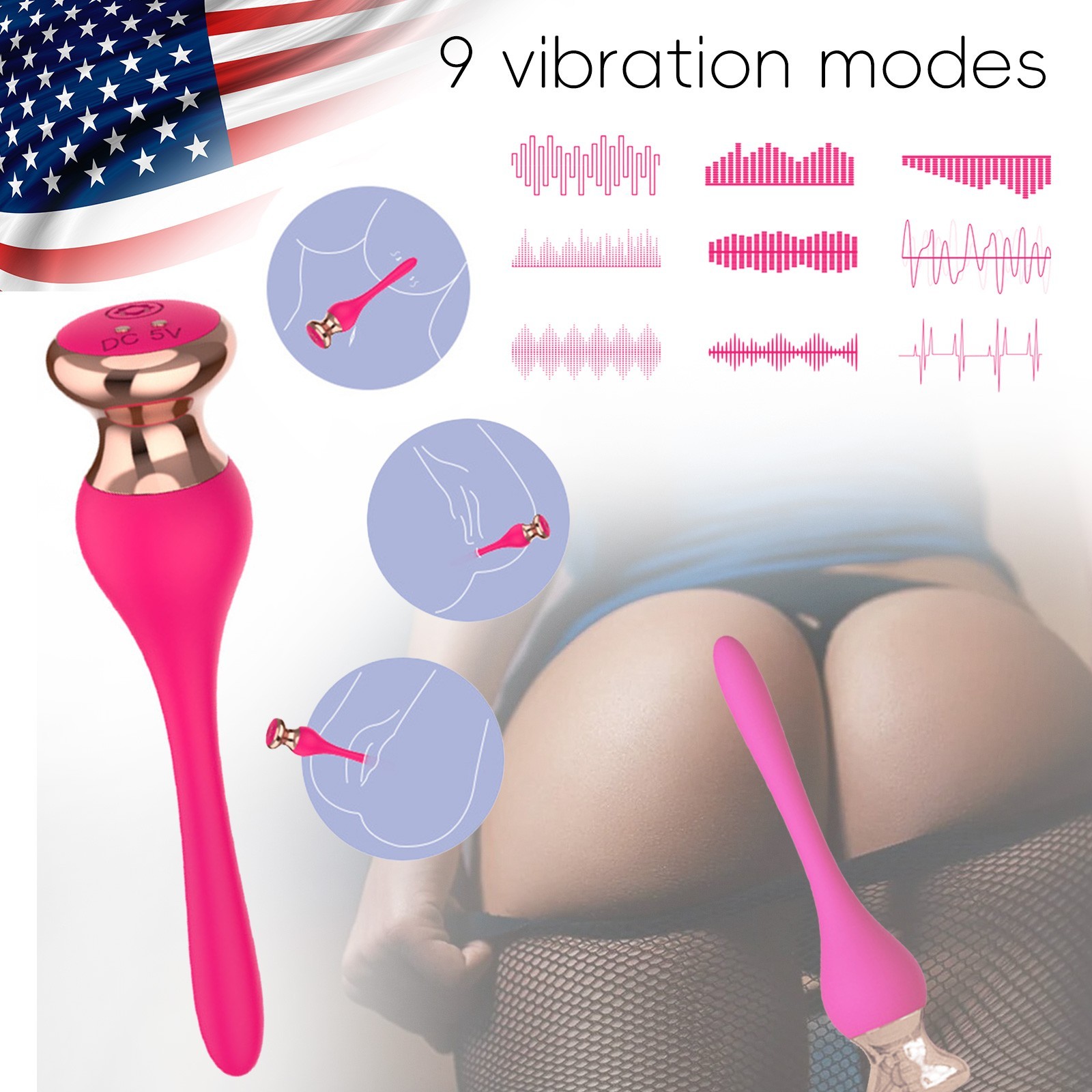 Beginners Slim Anal Dildos Vibrators Sex Toys Wands Massager Slender G-spot Dong