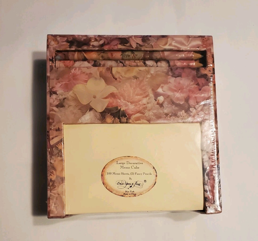 Once Upon A Rose of New York Large Memo Cube and Pencil Set, NIPWT