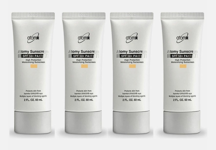 Atomy Beige Sunscreen SPF50+ PA+++ UV Protection Cream 60ml x 4 K-Beauty