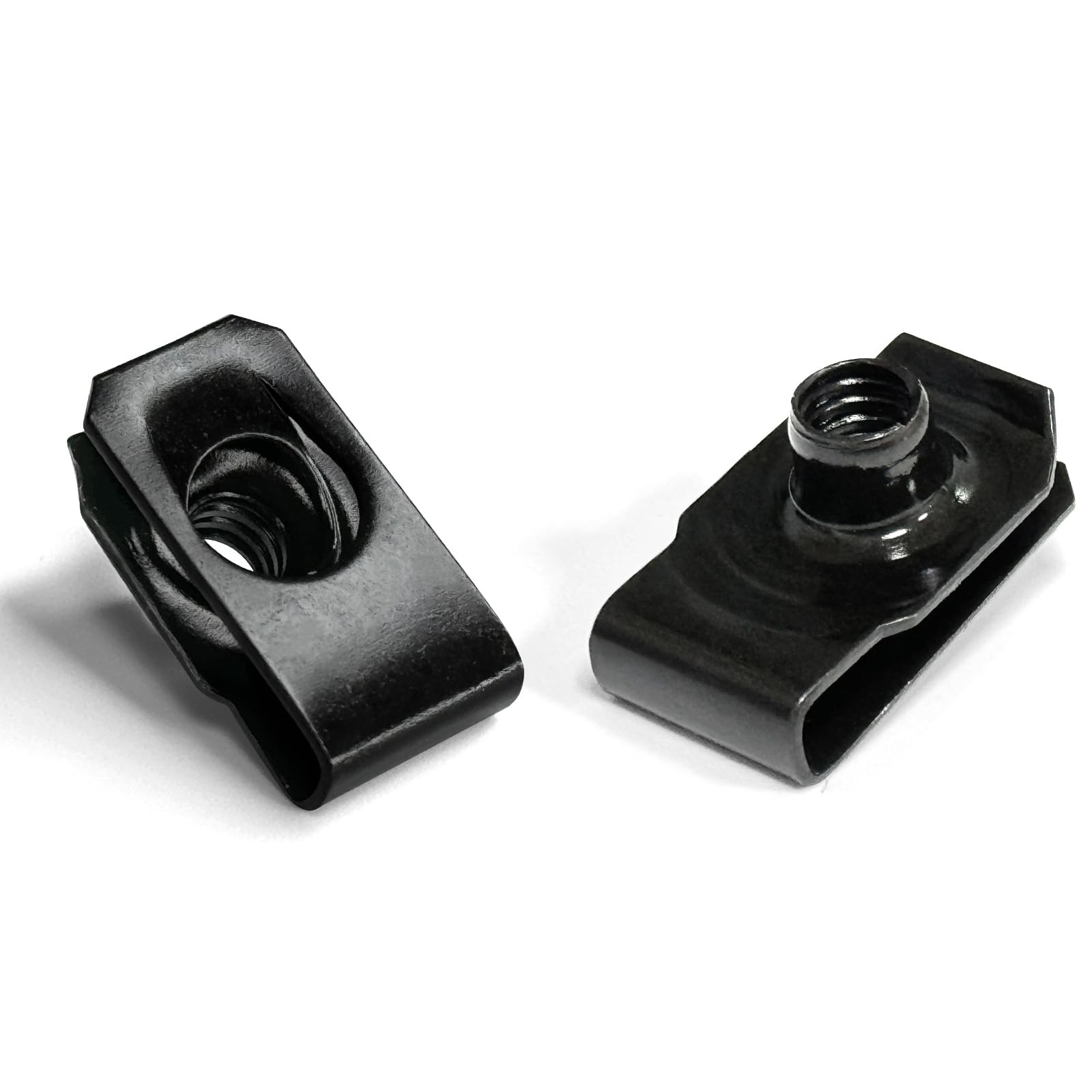 20 PCS 1/4"20 Black UStyle ClipOn Nut UType Carbon Steel Extruded UNut