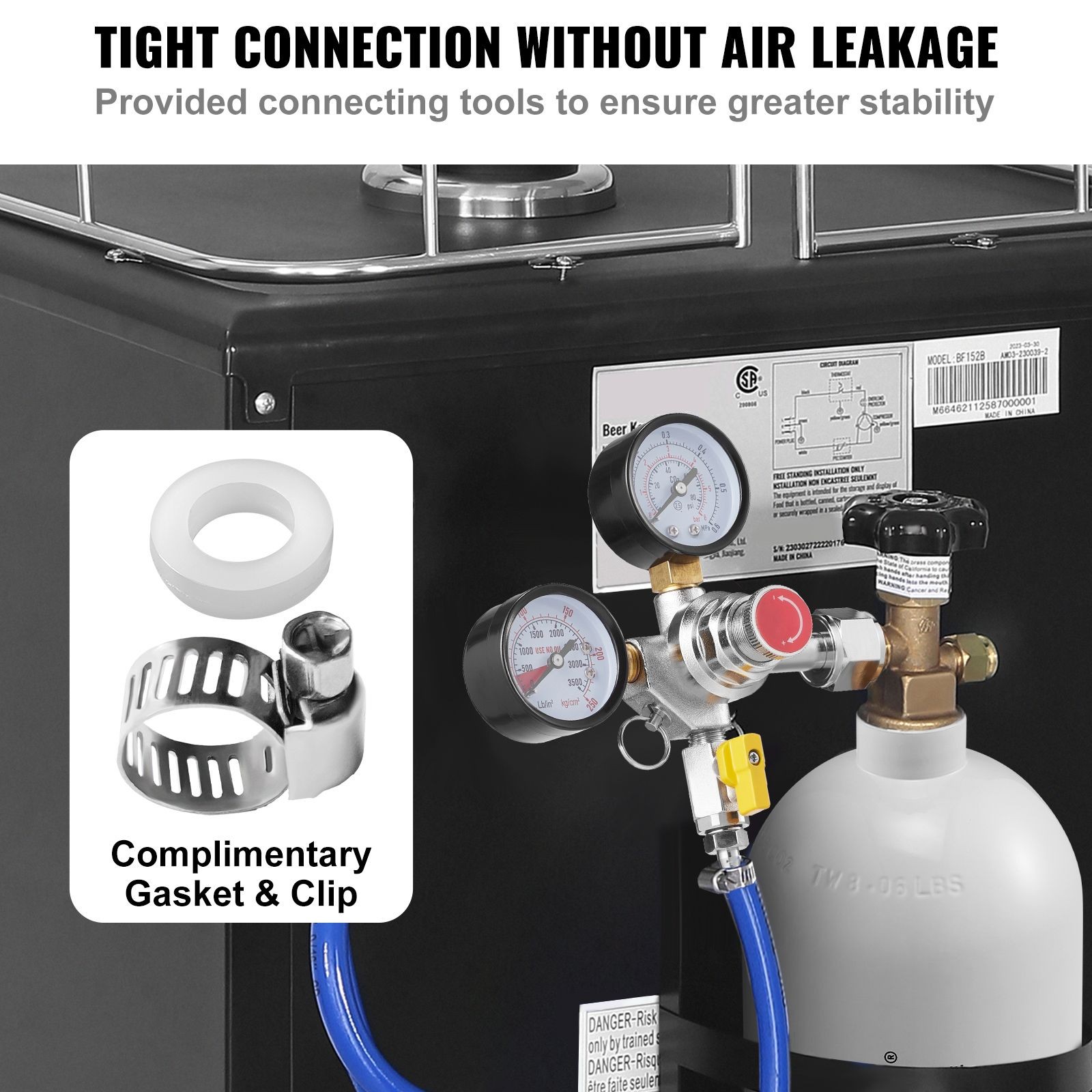 Double Gauge CO2 Regulator 0-60PSI for Draft Beer