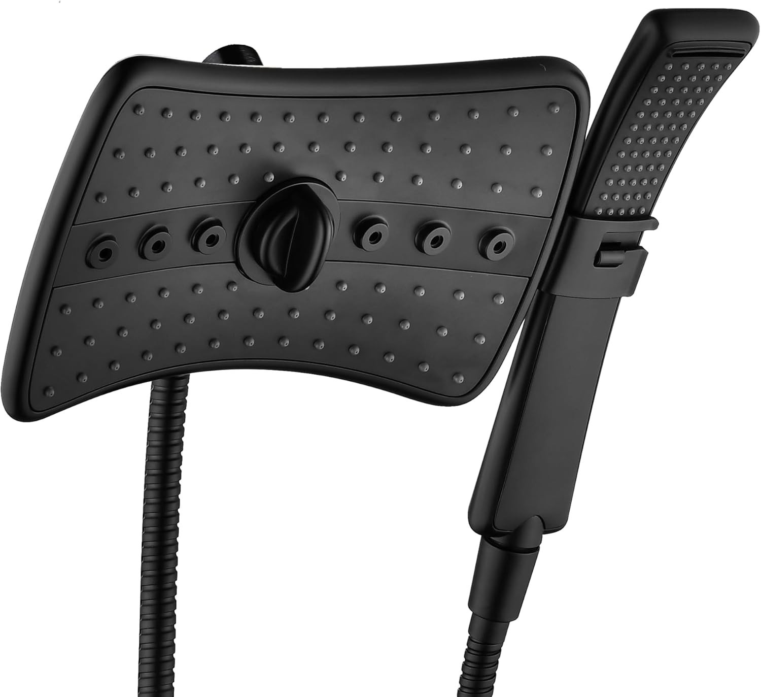 High Pressure Dual Shower Head Combo with Rainfall & Handheld, 4 Spray Settin...