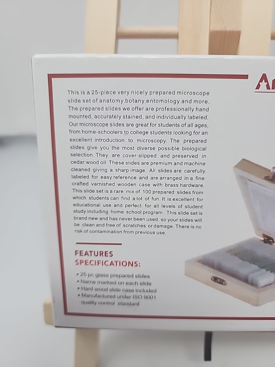 AmScope PS25 Prepared Microscope Slide Set for Basic Biological Science