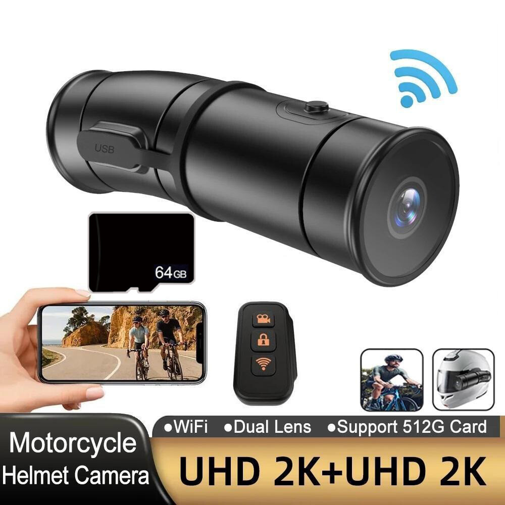 4K HD Motorcycle Helmet Camera Dual Lens Front and Rear WiFi Bicycle Cameras