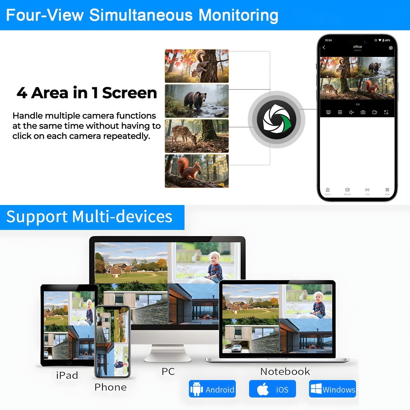 4G LTE Cellular Trail Camera 4 Pack 2.5K Live Streaming Solar Panel Night Vision