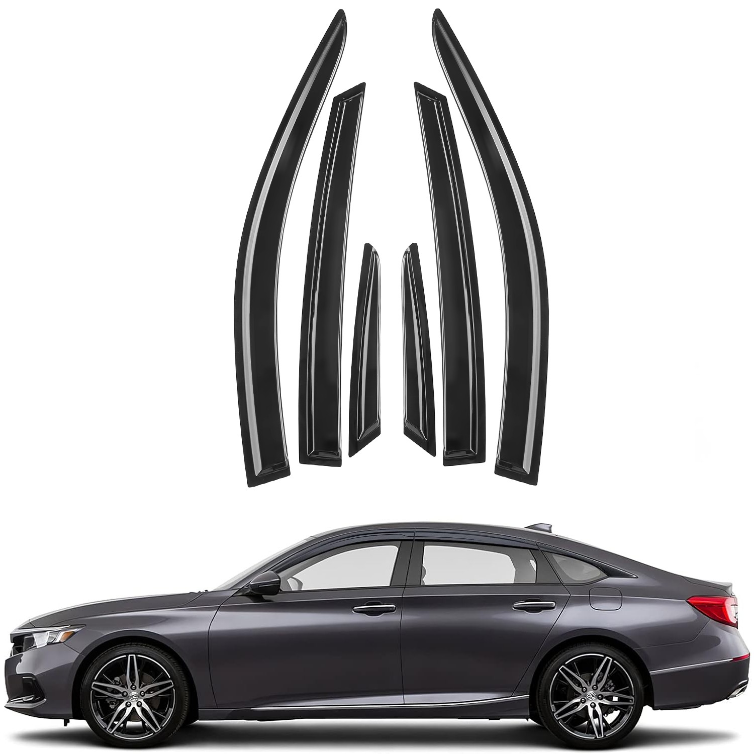 Rain Guards For Honda Accord 2018-2022 Side Shatterproof Window Visor 6pcs
