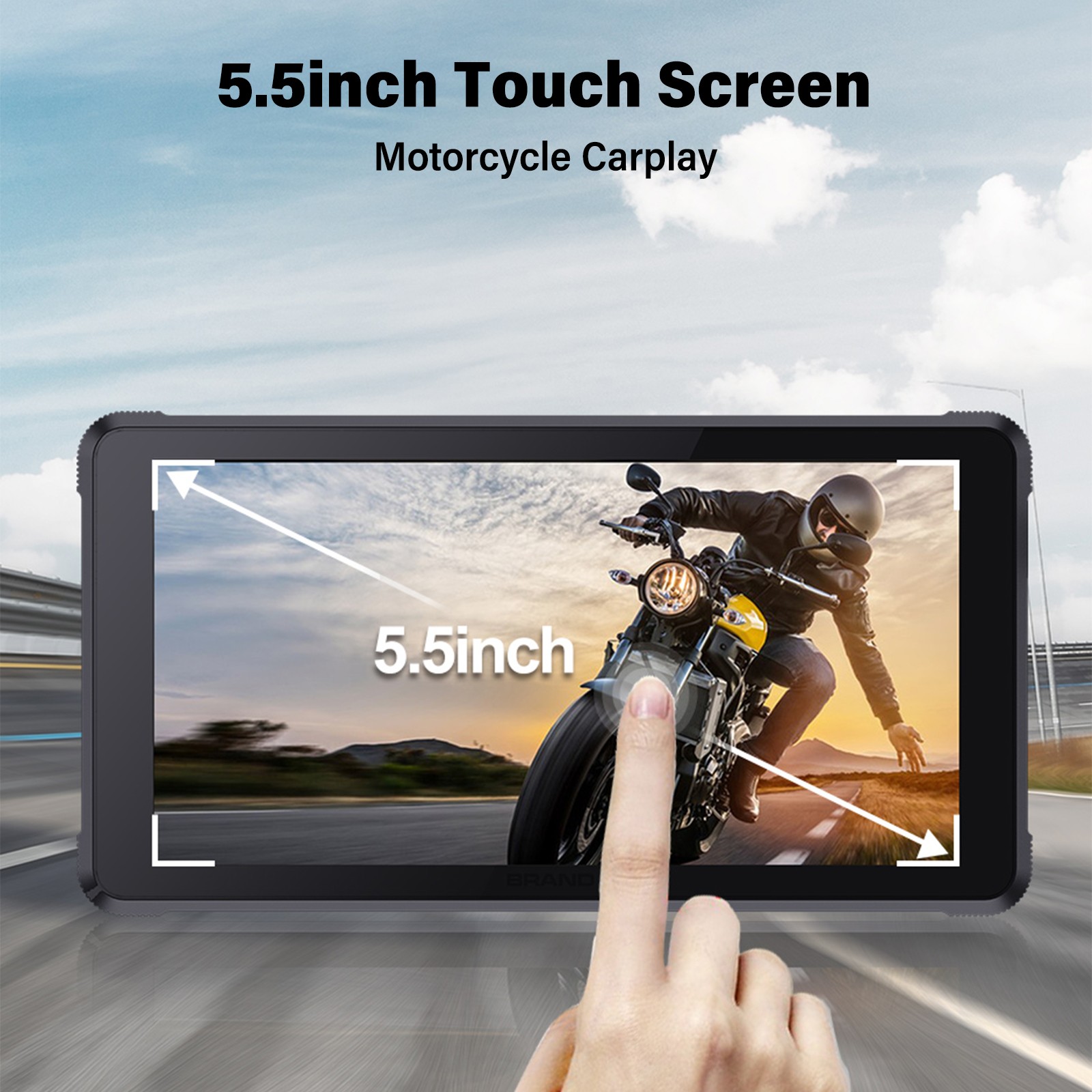5.5 Inch Motorcycle Navigation GPS Wireless Carplay Android Touch Screen + TPMS