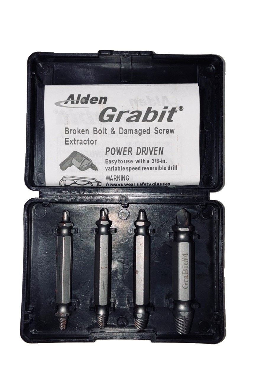 Alden Grabit Damaged Screw Extractor Set 4 Pc. Power Driven Free Shipping