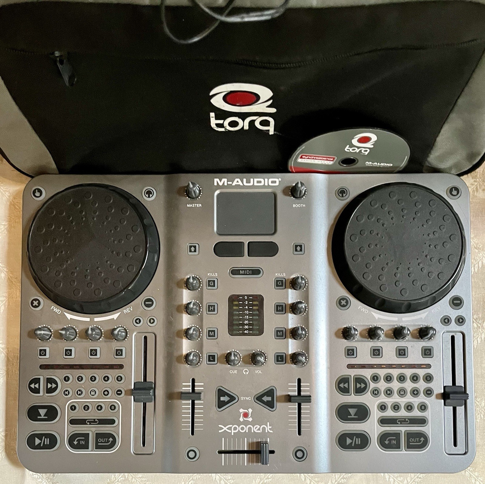 M-Audio Torq Xponent DJ 2-Channel Mixer Controller w/ Travel Case CD & Adapter