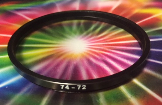 1(one) METAL BLACK 74-72mm Step Down Filter RING-ADAPTER 74mm-72mm 74-72 mm