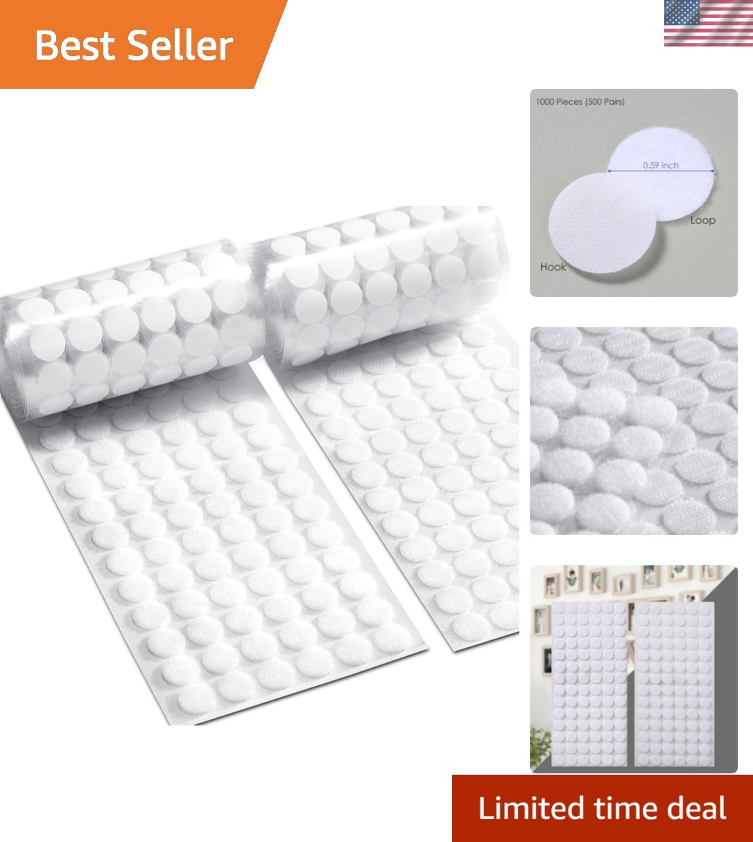 Versatile 1000 Pcs 0.59 Inch Round Sticky Dots for Arts and Crafts - Non-Toxic