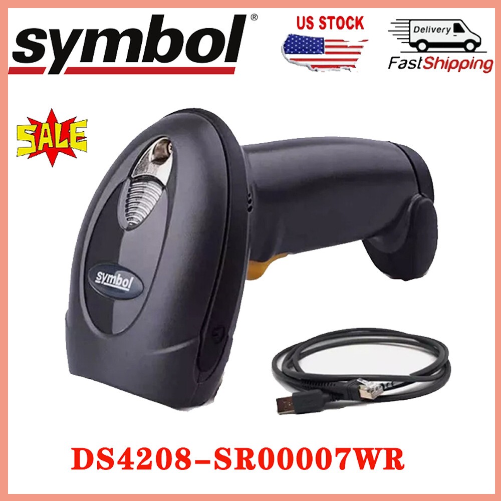 Symbol DS4208-SR00007WR Scanner Handheld 1/2D Portable Barcode Scanner W/ Cable