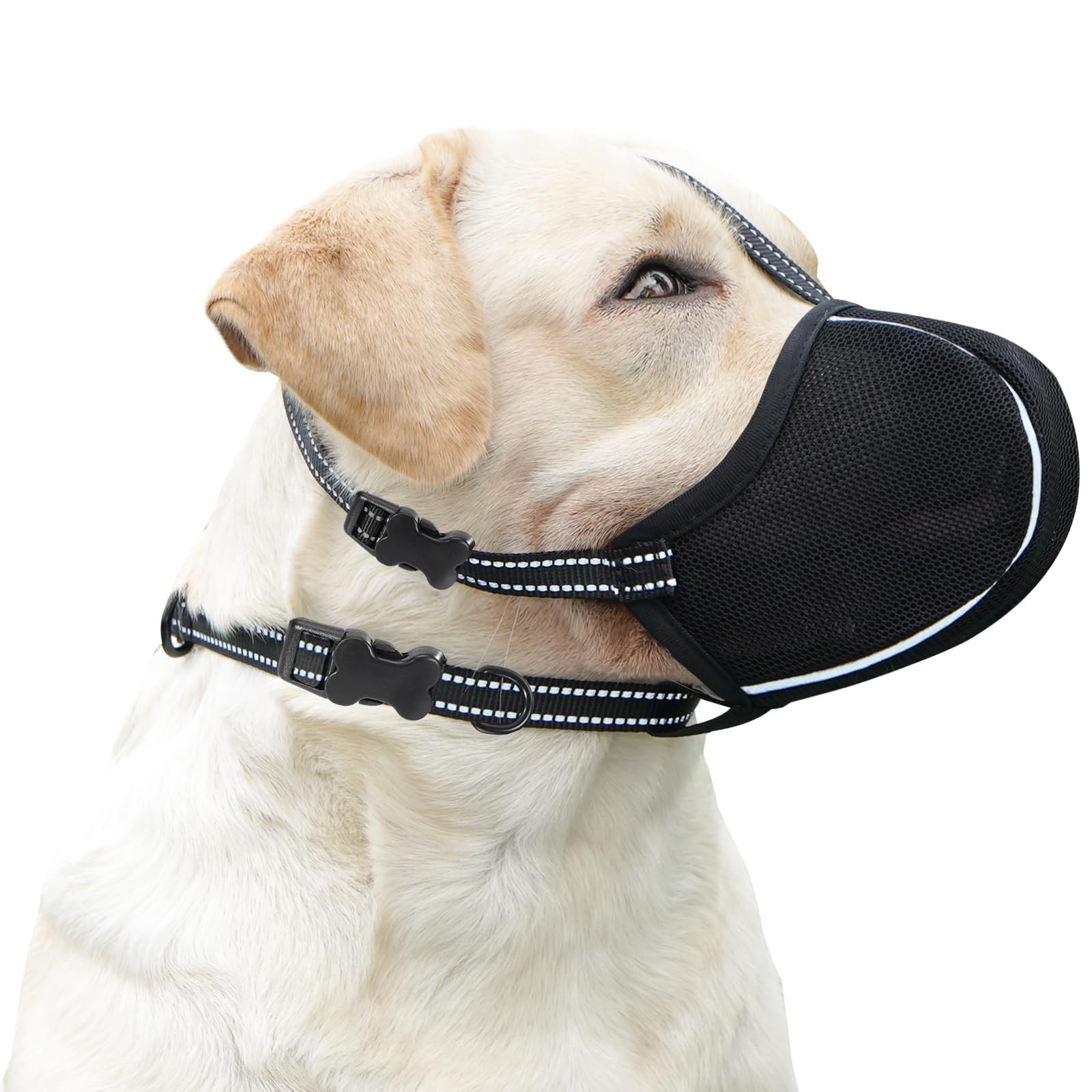 Dog Muzzle, Breathable Mesh Muzzle for Small Medium Large Sized M, Black