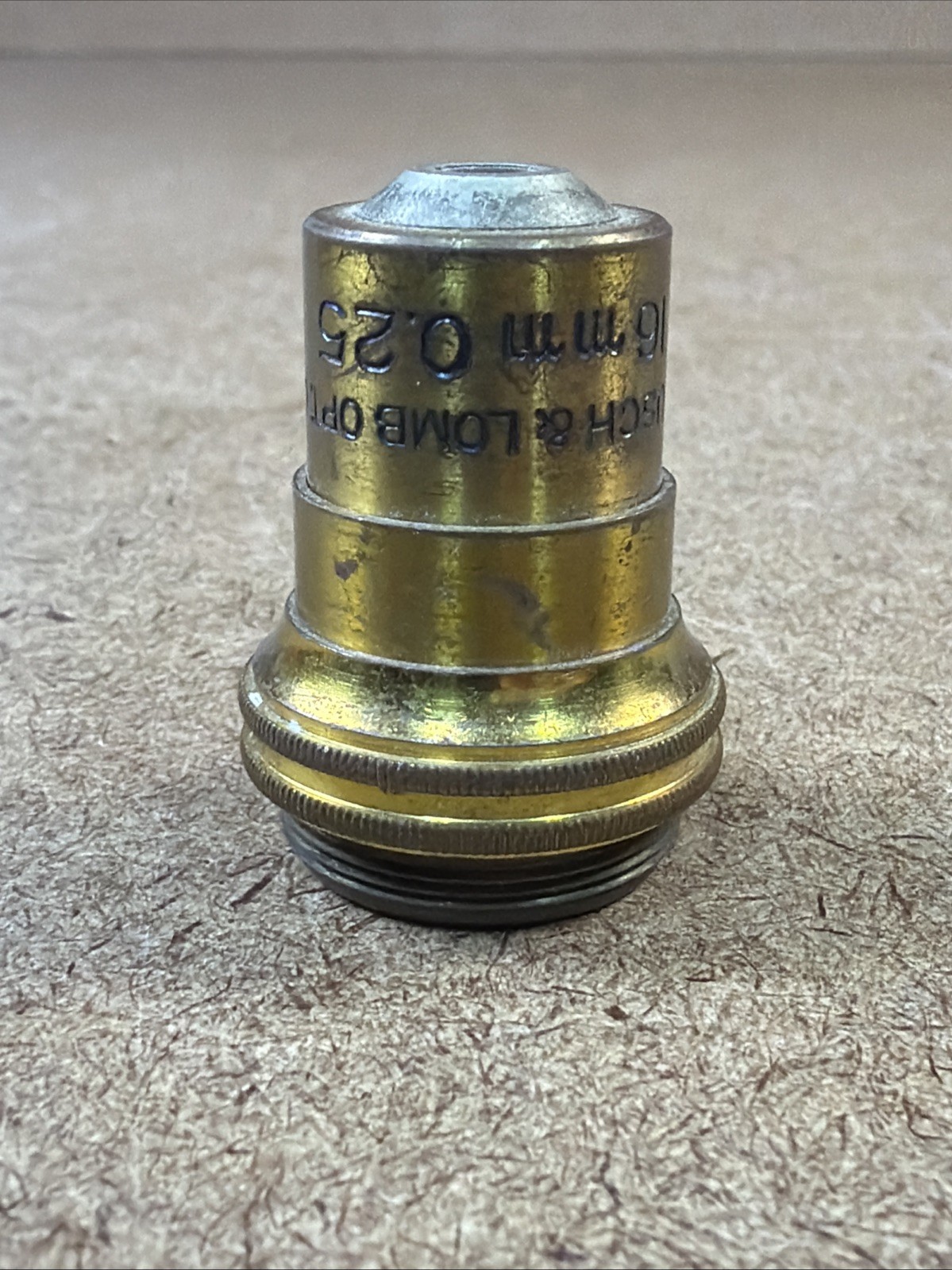 ATQ 1925 BRASS BAUSCH LOMB 16mm 0.25 10x Objective MICROSCOPE Used GUC!