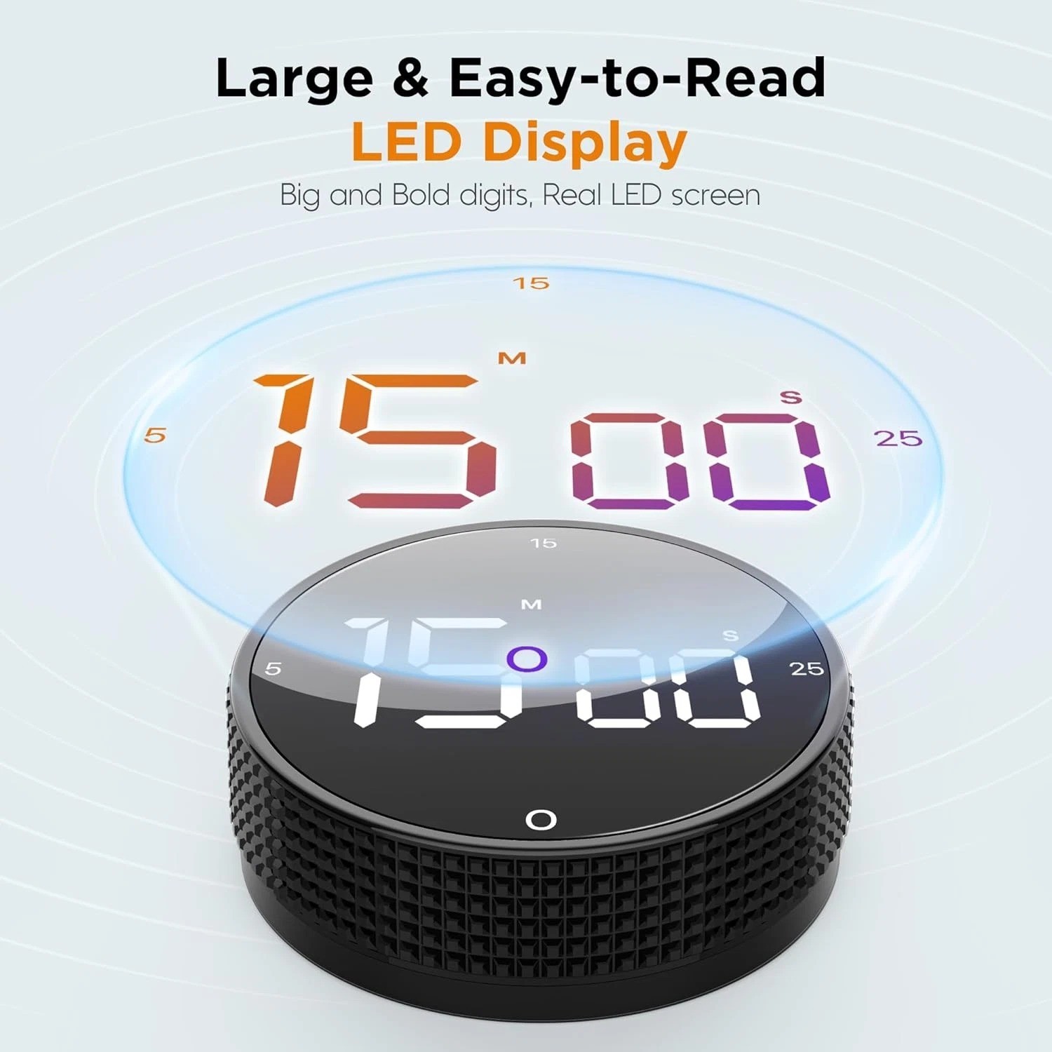 Upgrade Digital Kitchen Timer - Magnetic Countdown Countup Visual Pomodoro Timer