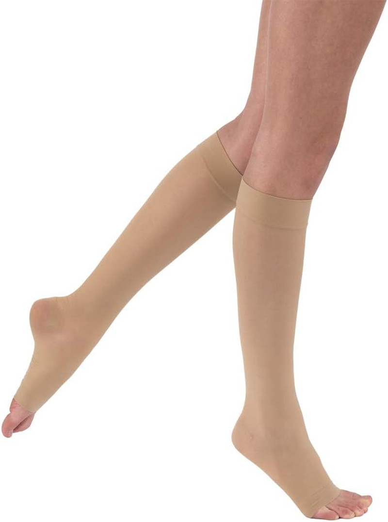 Ultrasheer Compression Support Knee High 20-30Mmhg Petite Open Toe, Medium, Natu