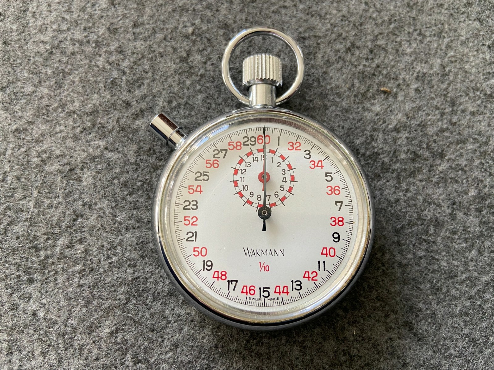 Swiss Made Wakmann 1/10 Mechanical Wind Up Stopwatch