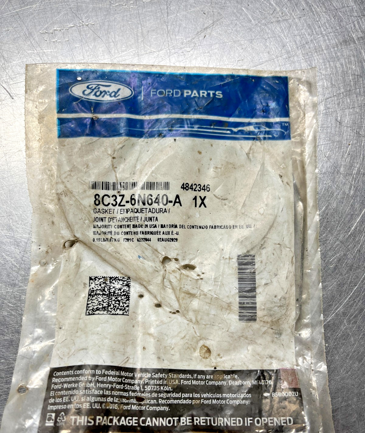 8C3Z-6N640-A  Genuine OEM  FORD  Motorcraft  GASKET  Qty of 2  GASKETS