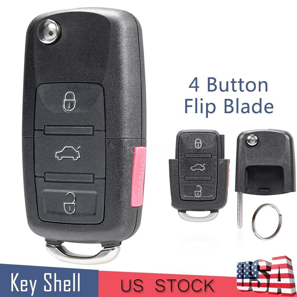 4 Button Key Fob Case Shell Replacement For VW Golf MK4 Beetle Jetta Passat GTI