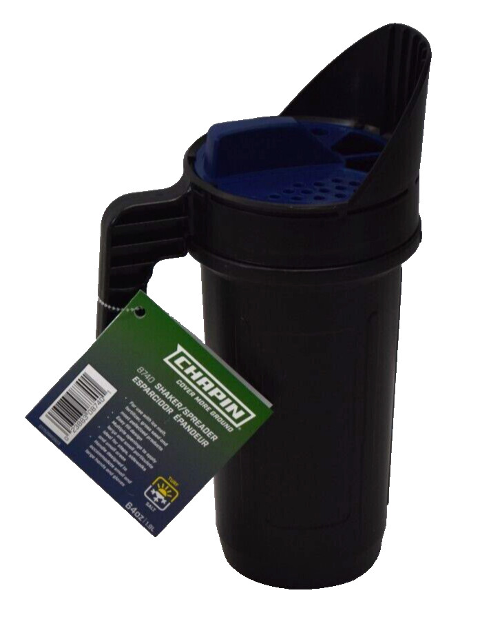 Chapin Shaker Seeder Spreader For Salt Ice Melt Rock Scoop To Fill 64oz Black