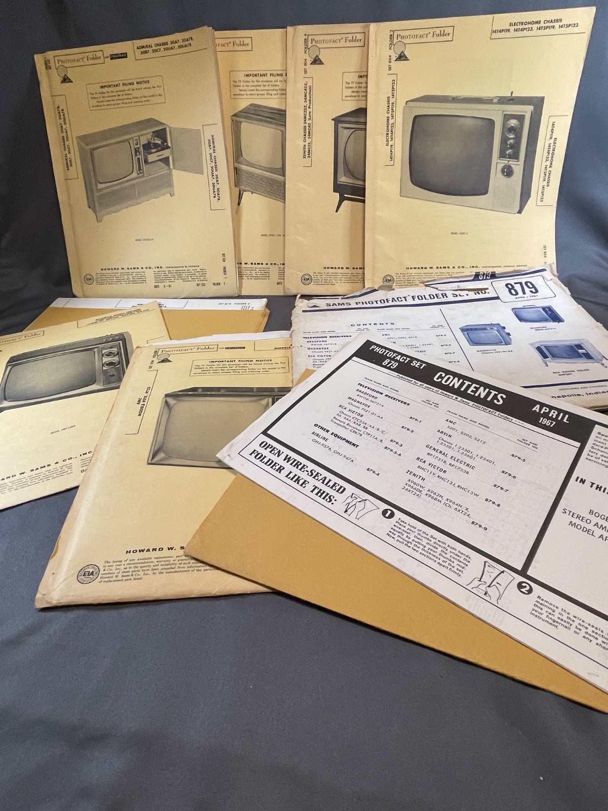 Vintage Lot of Photofact Folder Sets Varity of TV and Radios See all photos
