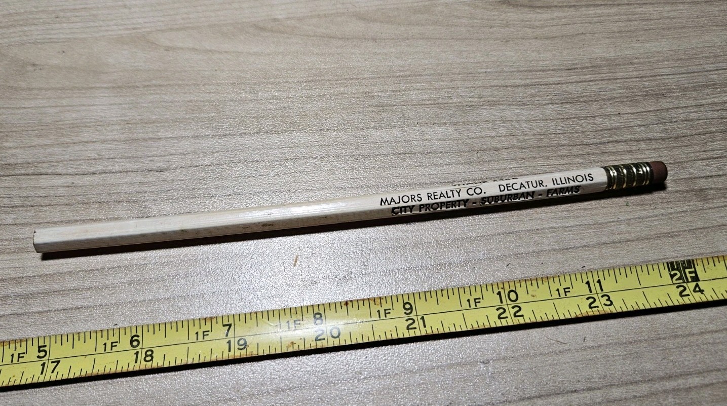 Vintage Majors Realty Co Decatur Illinois Advertising Pencil