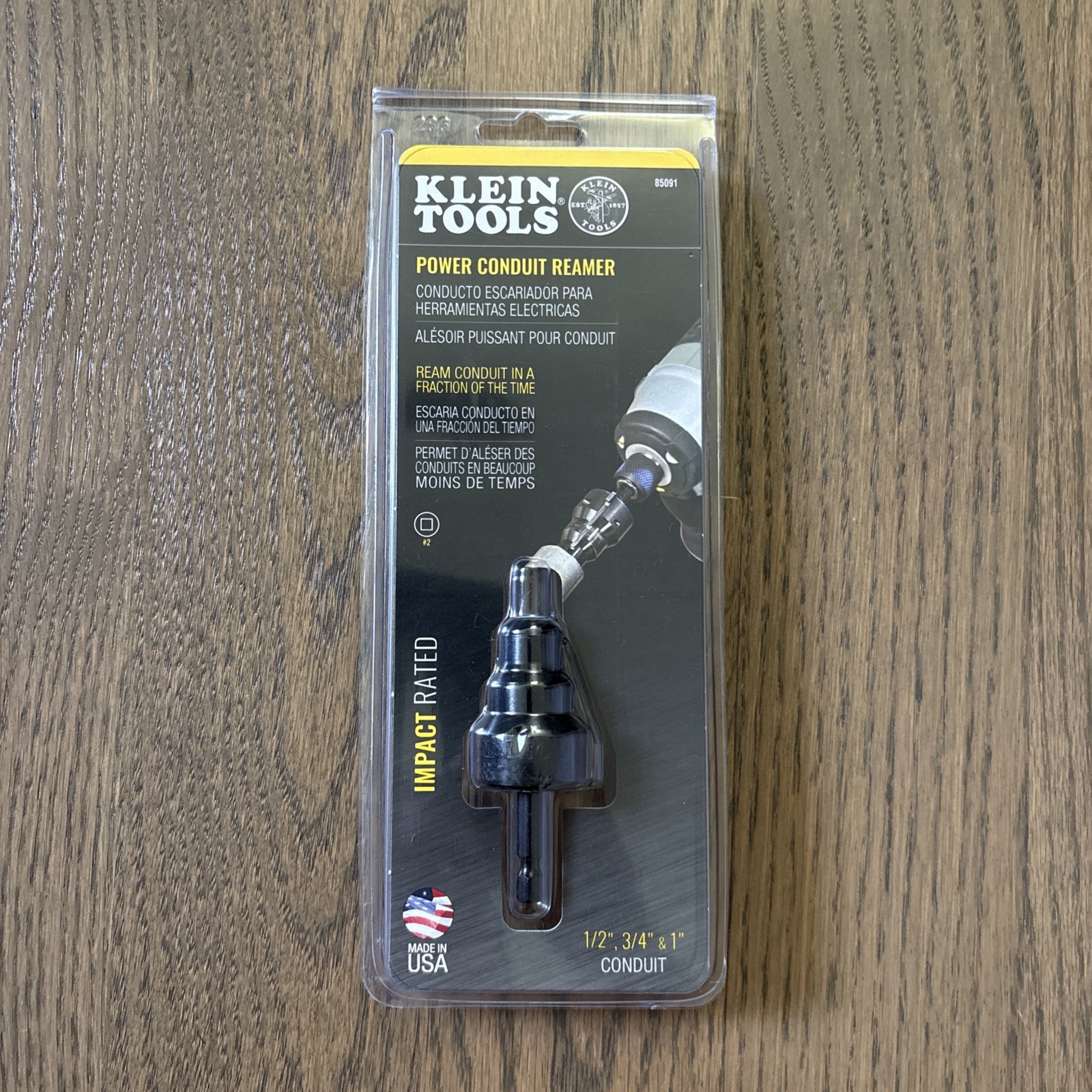 Klein Tools 85091 Power Conduit Reamer – Impact Rated – 1/2”, 3/4”, 1”