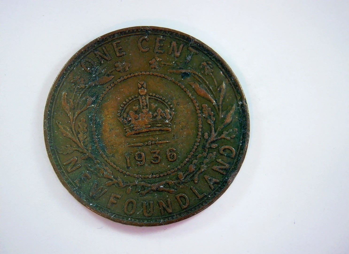 Newfoundland 1936 1c Newfoundland George V Cent (crowned monogram reverse) Coin
