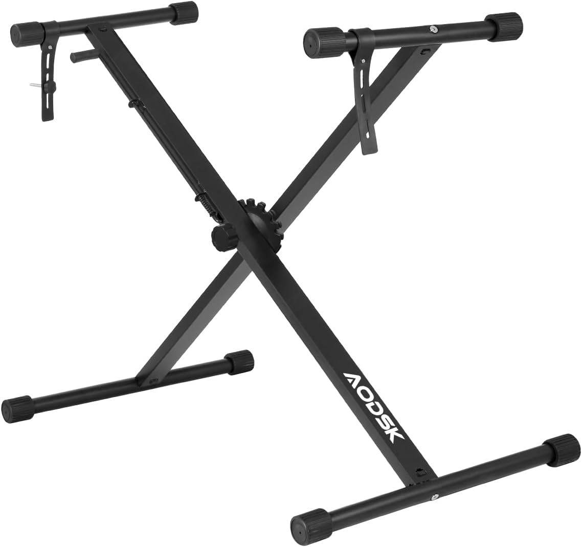Soporte para teclado Single-X, ancho y altura ajustables, soporte para piano